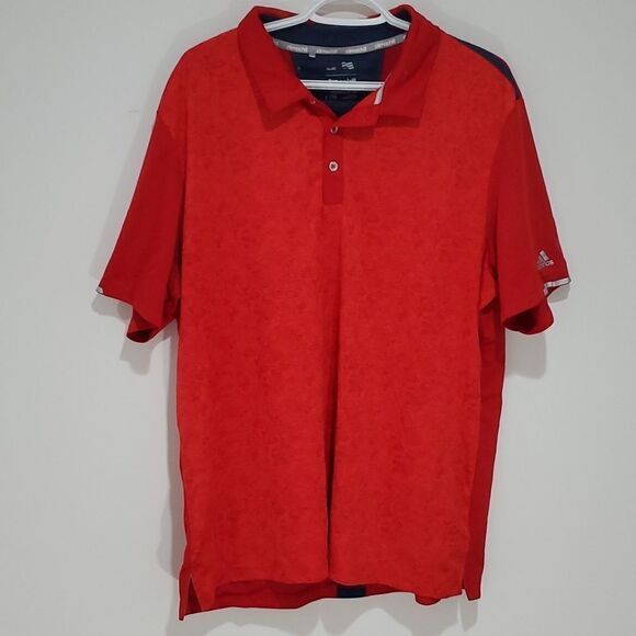 Adidas red XL climachill athletic short sleeve polo - Picture 1 of 7